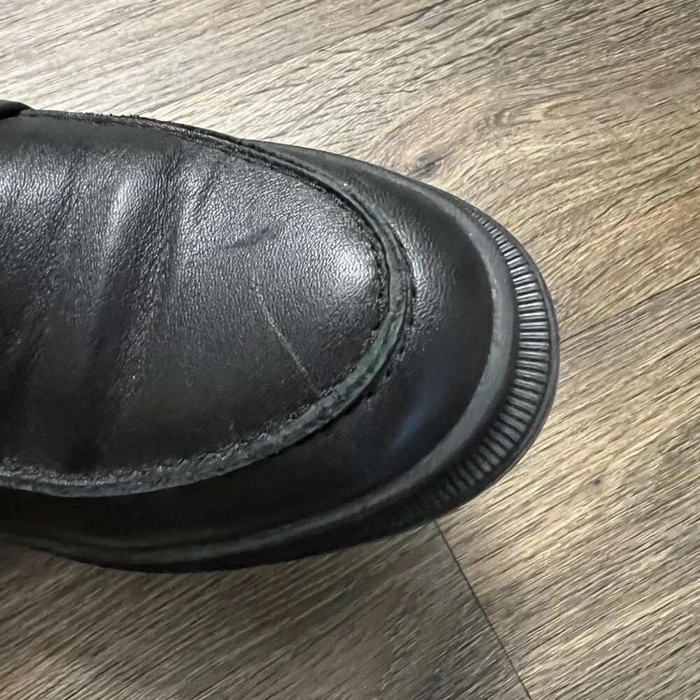Leather Chunky Penny Loafers - Black - Picture 12 of 14
